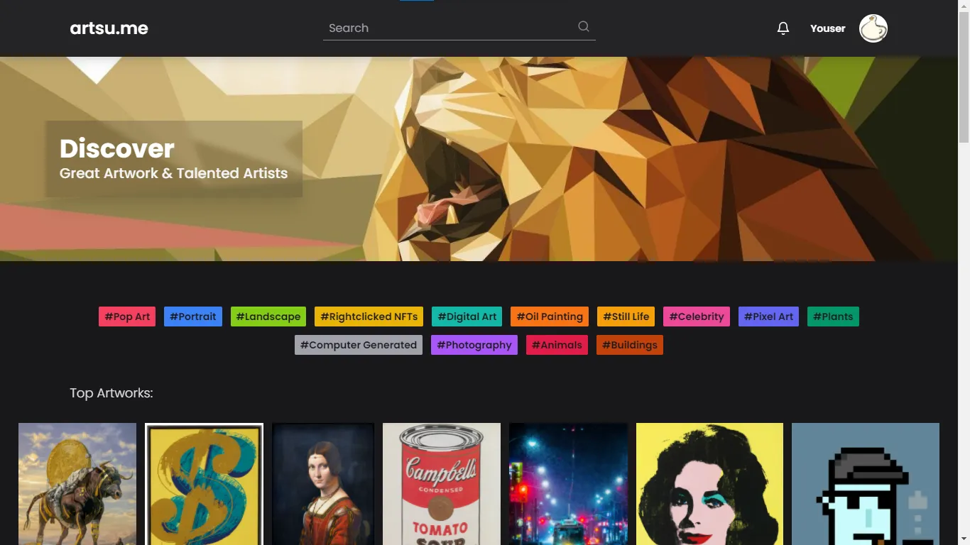 Screenshot of Artsu.me